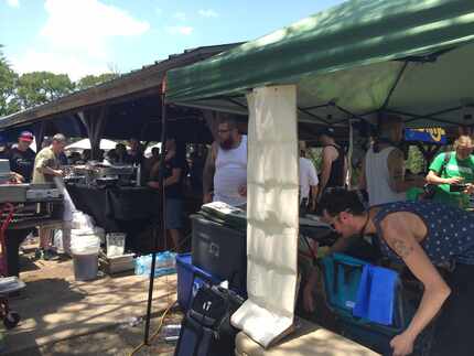 Vendors at DFW NORML's Lake and Bake 710 sold their wares before the event was shut down on...