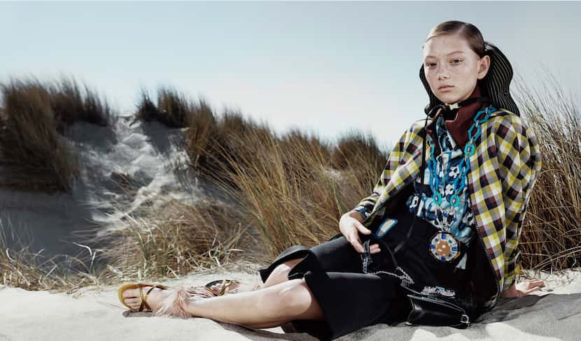Sara Grace Wallerstedt in a print ad for Prada (Courtesy of Wallflower Model Management)