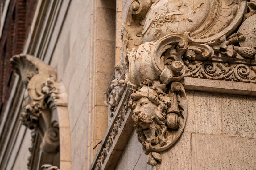 Architectural details adorn the facade of the Adolphus Hotel. (Jeffrey McWhorter/Special...