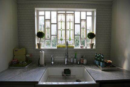 Leaded glass in the kitchen window