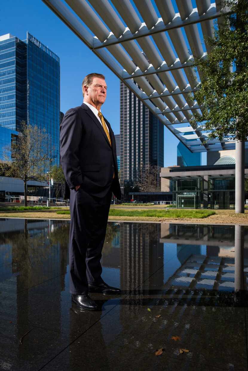 Dallas Mayor Mike Rawlings outside the Winspear Opera House in the Arts District