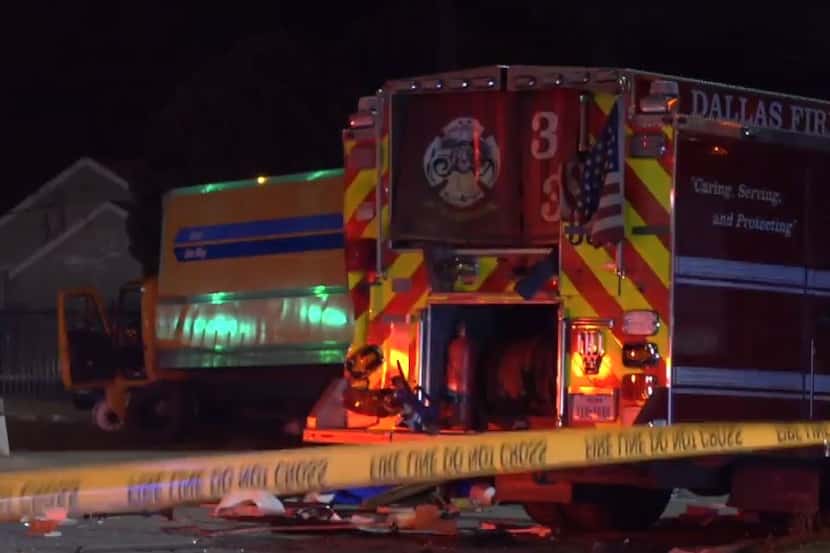A Dallas Fire-Rescue engine and a rental truck were involved in an accident that injured...