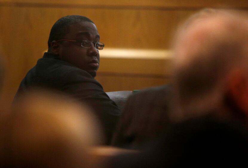 Antonio Cochran sits with his defense team during his capital murder trial this week.