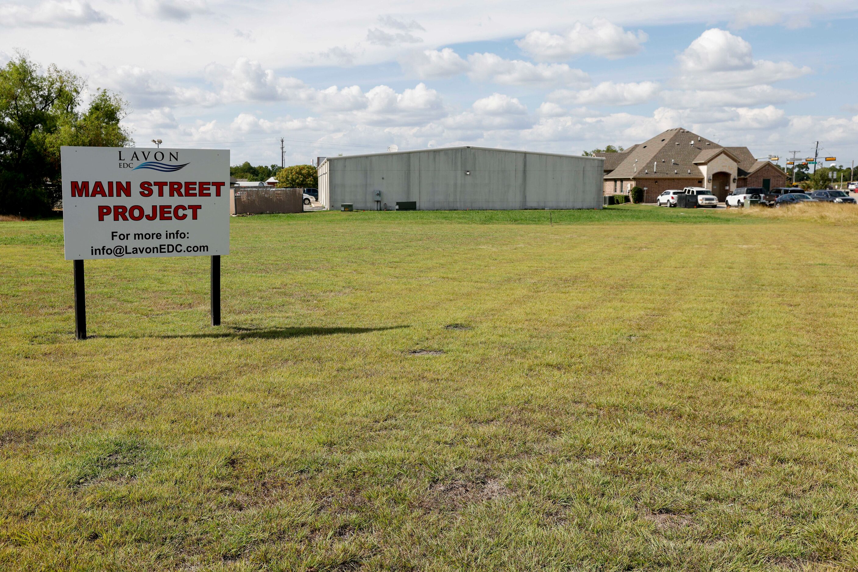 The site of the Main Street mixed-use development project is shown in Lavon on Aug. 24. The...