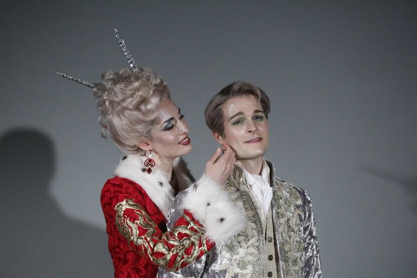 Jennifer Rivera as Queen Sophine and Jonathan Blalock as Prince Claus in the Dallas Opera's...