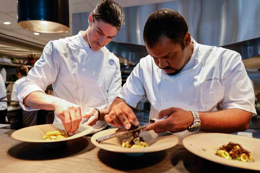 Chef Junior Borges of Meridian, right, and chef Stefano Secchi of the Michelin-star...