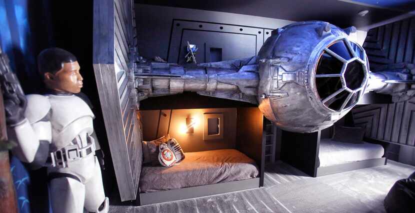 Kids can sleep under a TIE fighter in this vacation rental. 