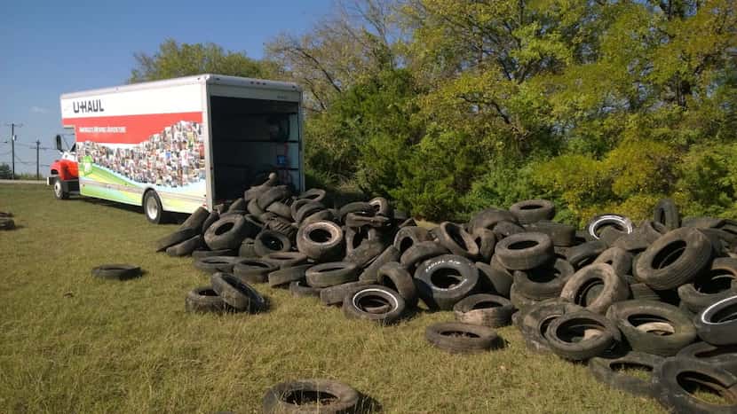 A photo of illegal dumping captured by a Dallas City Marshal's camera.