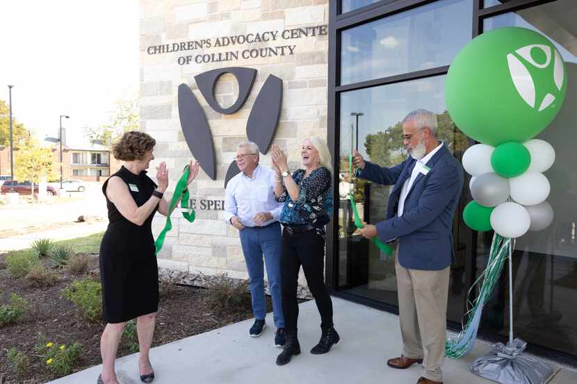 Children's Advocacy Center of Collin County CEO Lynne McLean, donors Mark and Carolyn Speese...