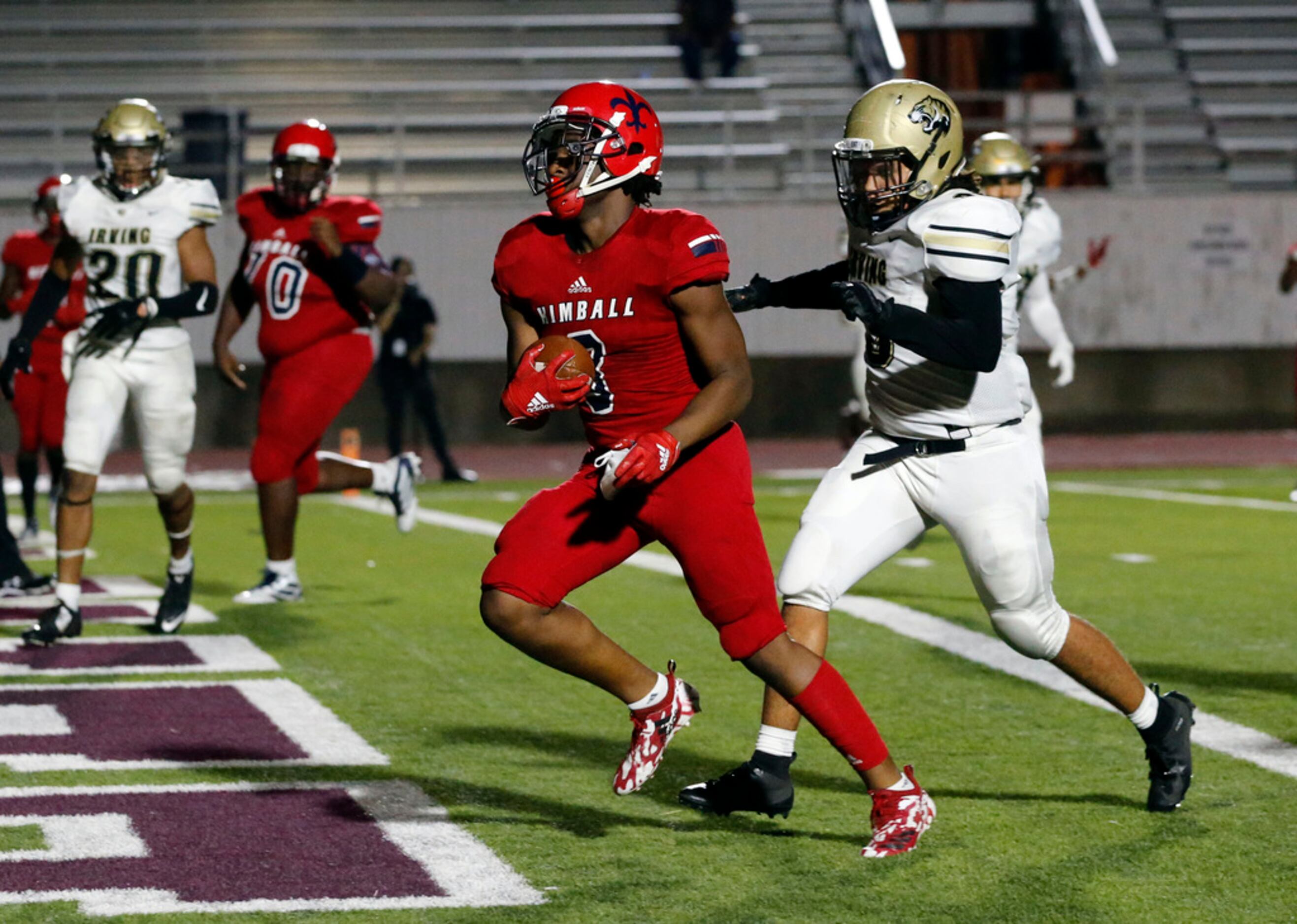 Kimball High RB Cortavious Smith (3) rushes into the end zone for another touchdown during...