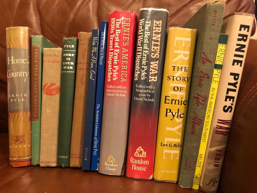 The collection of books by and about Ernie Pyle owned by Watchdog columnist Dave Lieber....