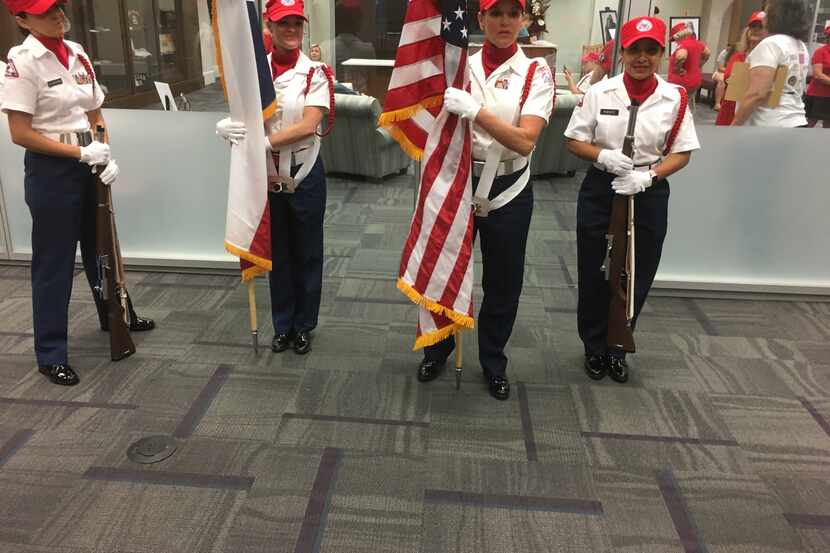 All-female color guard at a ceremony June 15 honoring Texas Women's Veterans Day at Texas...