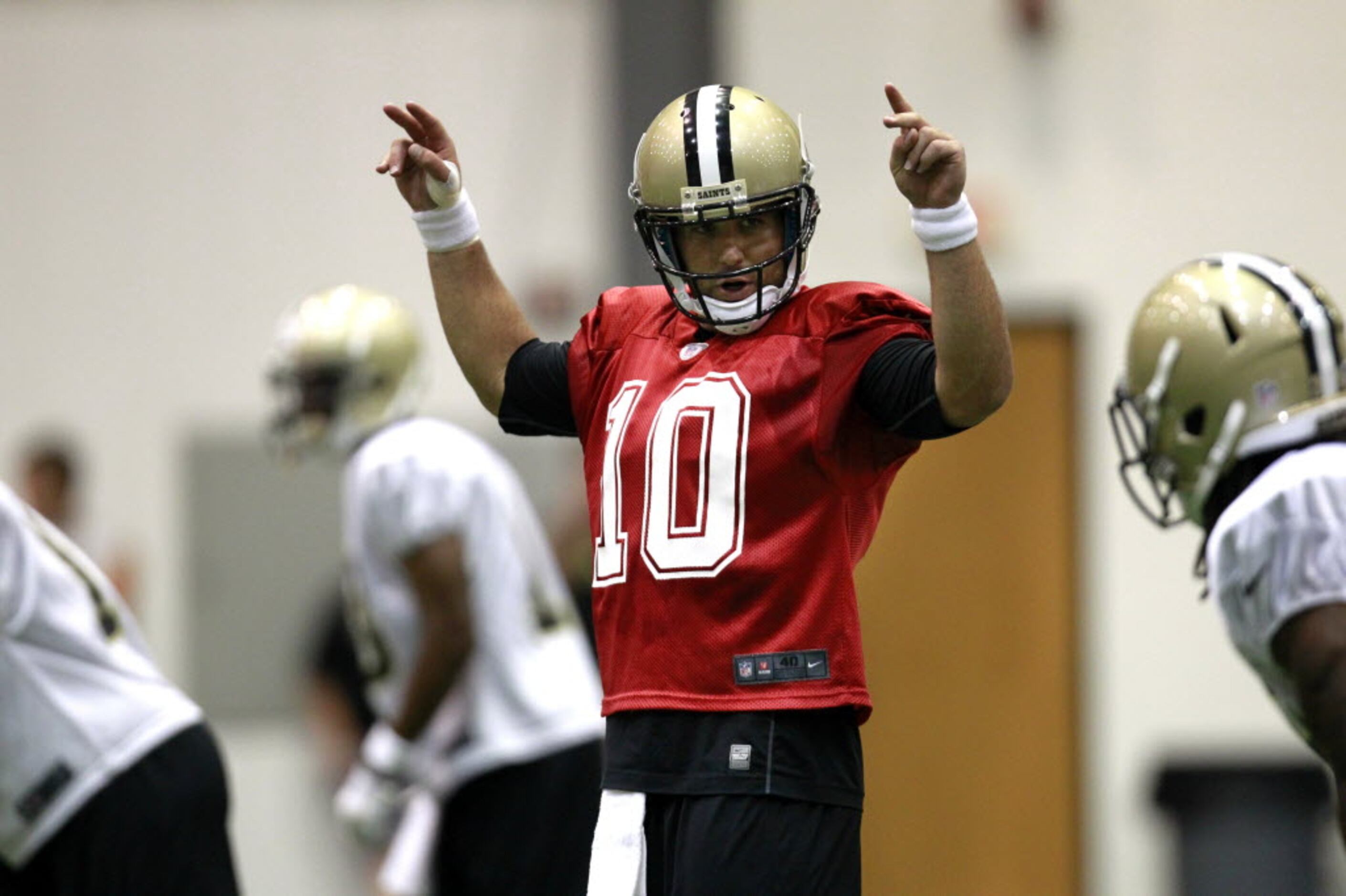 New Orleans Saints quarterback Chase Daniel (10) looks to pass