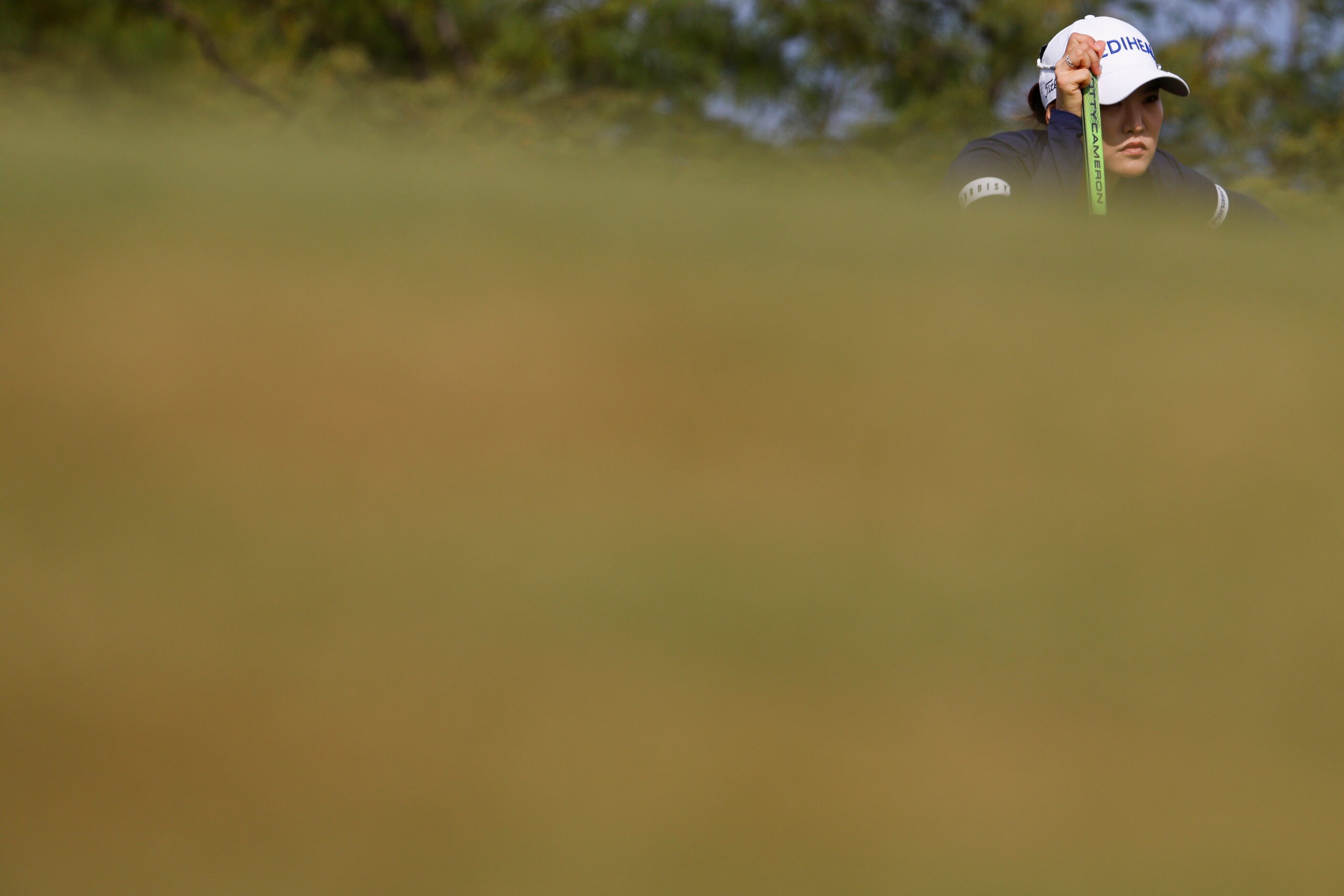 So Yeon Ryu lines up a putt on the 10th green during the first round of The Ascendant LPGA...