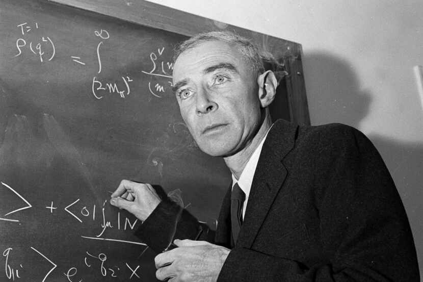 In this Dec. 15, 1957, file photo, Dr. J. Robert Oppenheimer, director of the Manhattan...