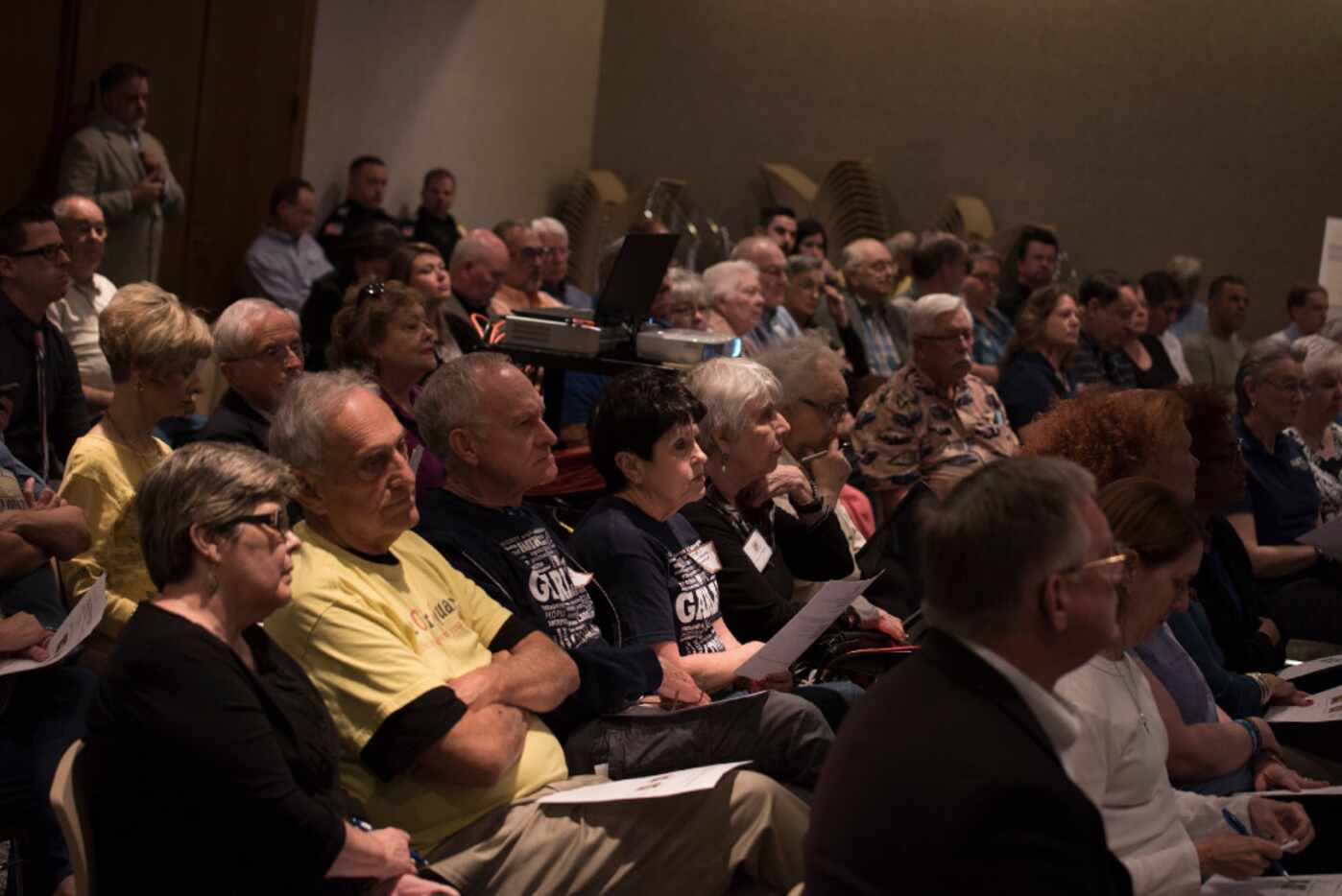 Garland residents attended a meeting Thursday at the Central Library to discuss plans for...