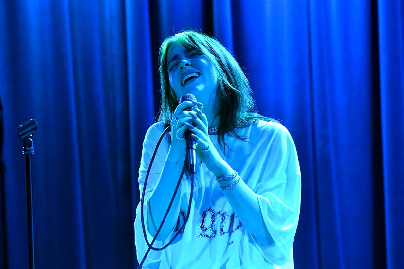 Singer Billie Eilish performs onstage at the Grammy Museum, which hosts concerts in addition...