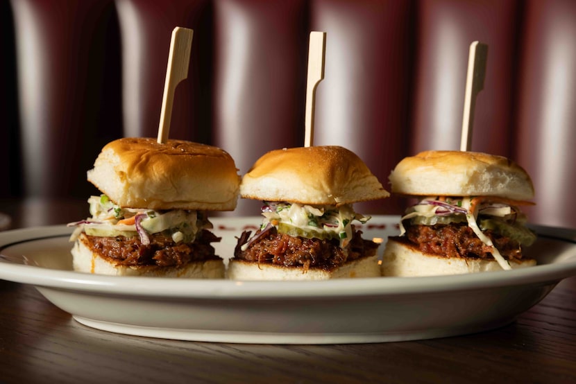 The smoked brisket sliders at Claremont are made with meat from Zavala's Barbecue in Grand...