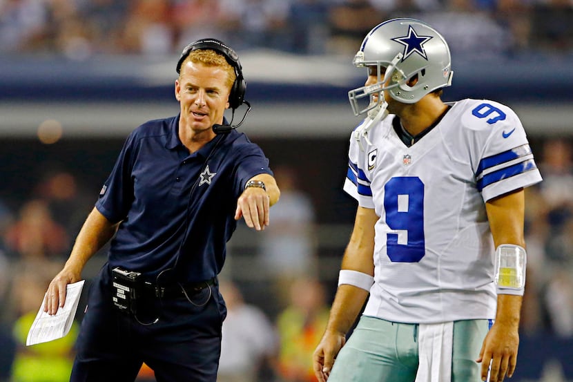 during the second half of Dallas' 36-31 win Sunday, September 8, 2013 at AT&T Stadium in...