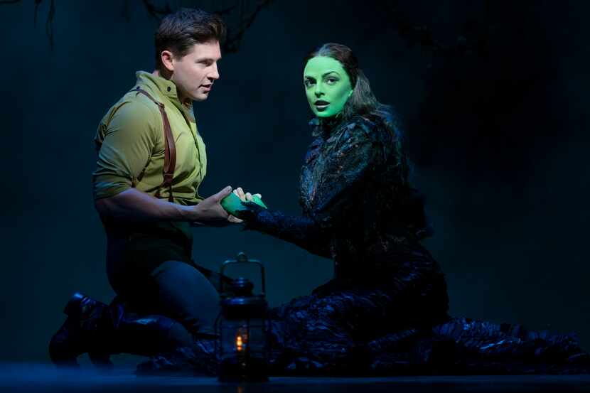 Curt Hansen, left, and Talia Suskauer star in the Broadway touring production of "Wicked,"...