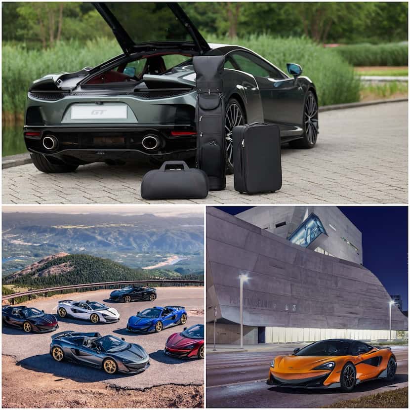 The new GT series (top) is billed as the first McLaren that can hold luggage and golf clubs....