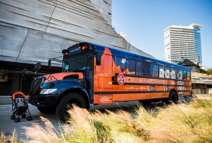 Lockheed Martin's Mars Experience Bus uses virtual reality animation based on raw NASA image...