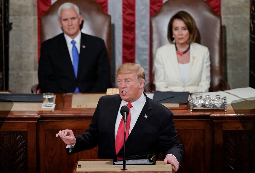 President Donald Trump delivers his State of the Union address to a joint session of...