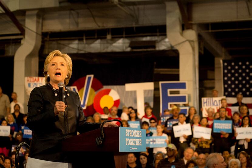 PUEBLO, CO - OCTOBER 12: Democratic presidential nominee former Secretary of State Hillary...