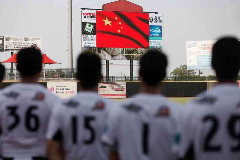 Texas AirHogs players (from left) Na Chuang, Song Yunqi, Yang Yanyong and Yang Jin), all of...