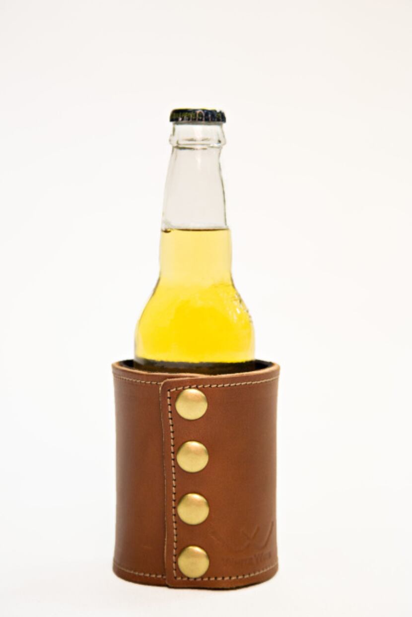 Coozie from Whitewing has neoprene liner that is sewed on the inside of the leather in order...