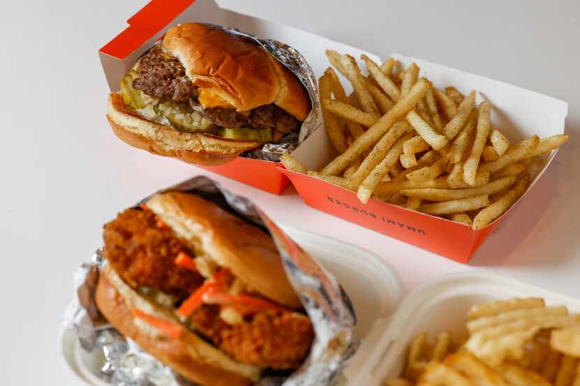 Food from Umami Burger and Sam's Crispy Chicken are available from the same kitchen, inside...