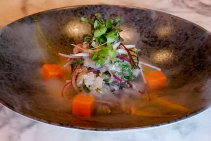 The menu, including this ceviche, was created by executive chef Walter Bandt. He says he's...