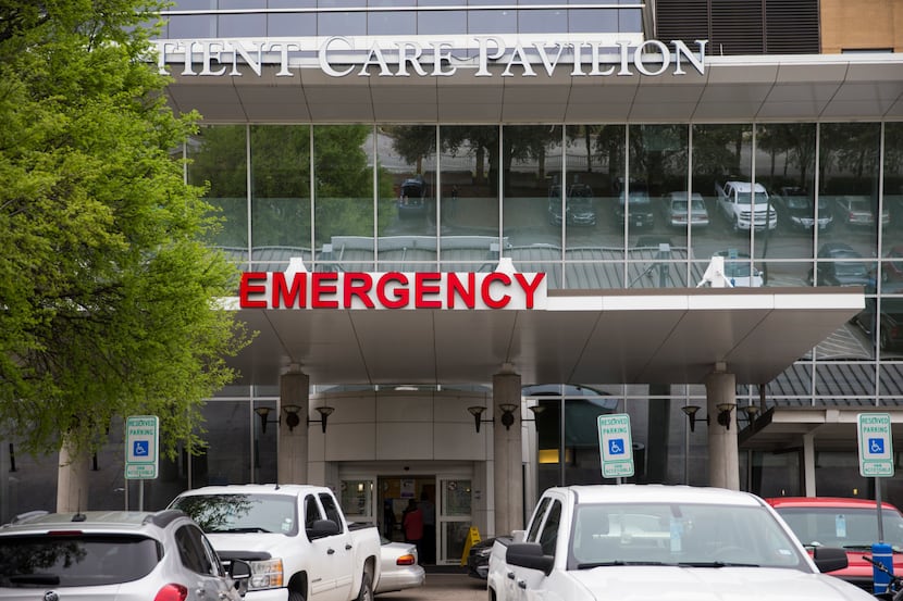 The emergency room entrance at John Peter Smith Hospital in Fort Worth.