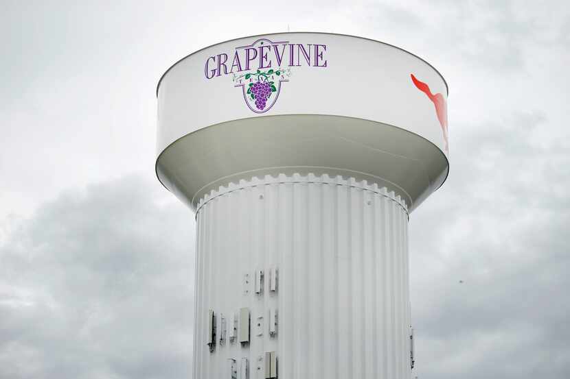 A Grapevine, Texas, water tower is pictured Tuesday, June 23, 2020.