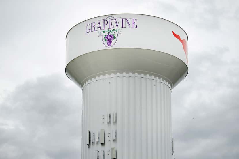 A Grapevine, Texas, water tower is pictured Tuesday, June 23, 2020. (Tom Fox/The Dallas...