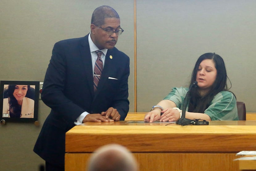 Prosecutor Kevin Brooks listens to testimony from 
Crystal Cortes, the getaway driver in a...