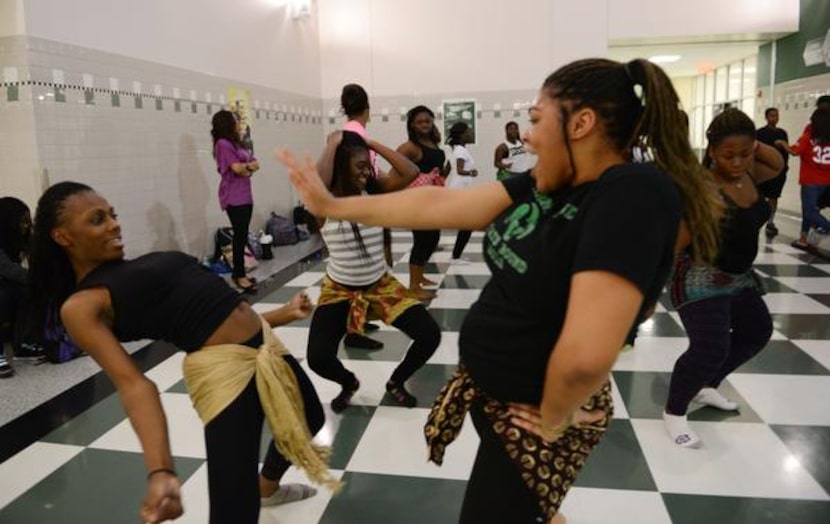 
Diamonn Graham-Williams (left) and Jaizmone Birdine, members of the Berkner African Dance...