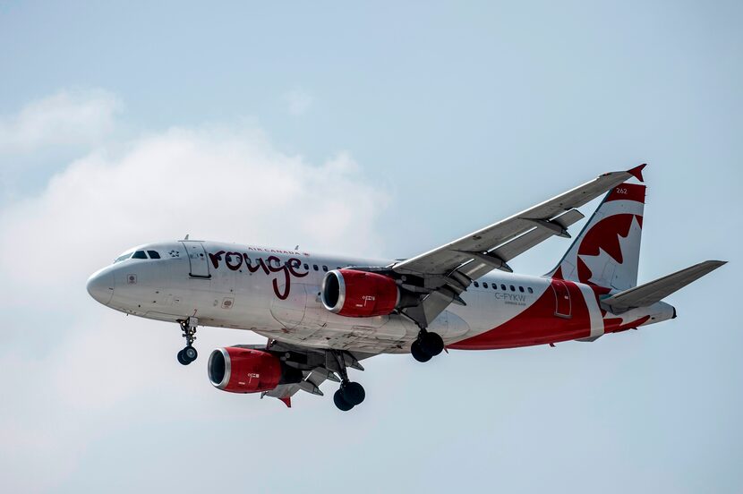 An Air Canada plane lands at the Benito Juarez International airport, in Mexico City, on...