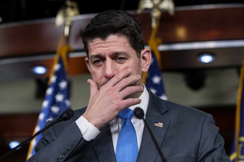 Speaker of the House Paul Ryan, R-Wis., tells reporters he will not run for re-election amid...