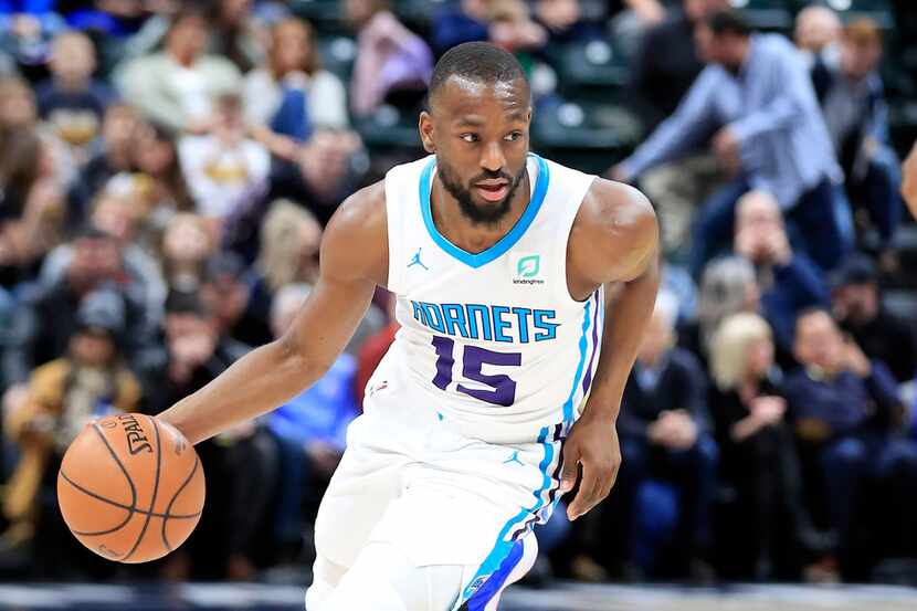 INDIANAPOLIS, INDIANA - JANUARY 20:   Kemba Walker #15 of the Charlotte Hornets dribbles the...