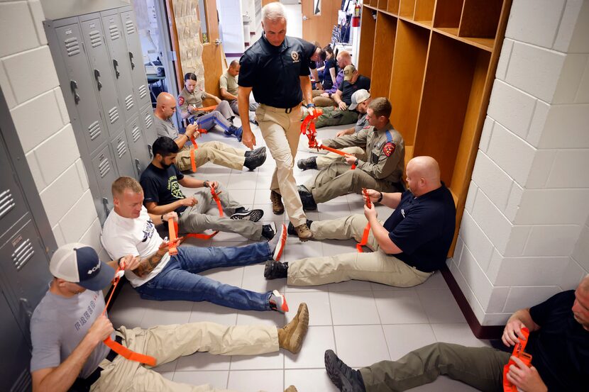 Advanced Law Enforcement Rapid Response Training Instructor Troy Dupuy steps through local...