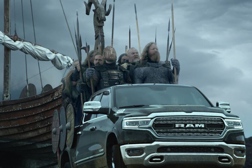 This photo provided by Ram Truck Brand shows a scene from the company's Super Bowl spot. For...