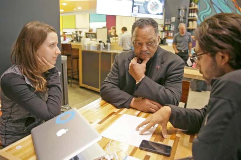 
Jesse Jackson  has been meeting with tech industry officials such as Kacie Gonzalez and...