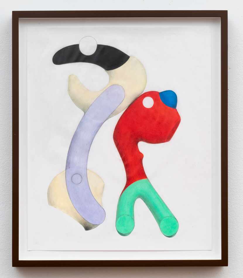 Jeff Grant, 'Effort Objects 8,' 2021, pencil and colored pencil on paper, colored frame...