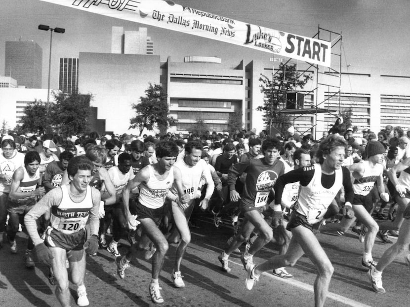 YMCA Turkey Trot black-and-white photo