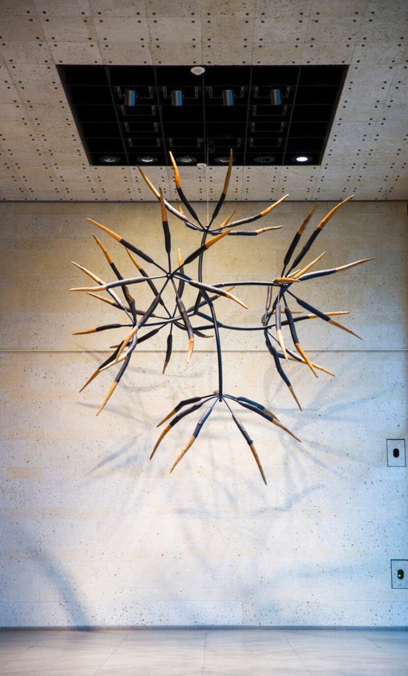 James Surls Seven and Seven Flower in the front lobby of the Amon Carter Museum of American...