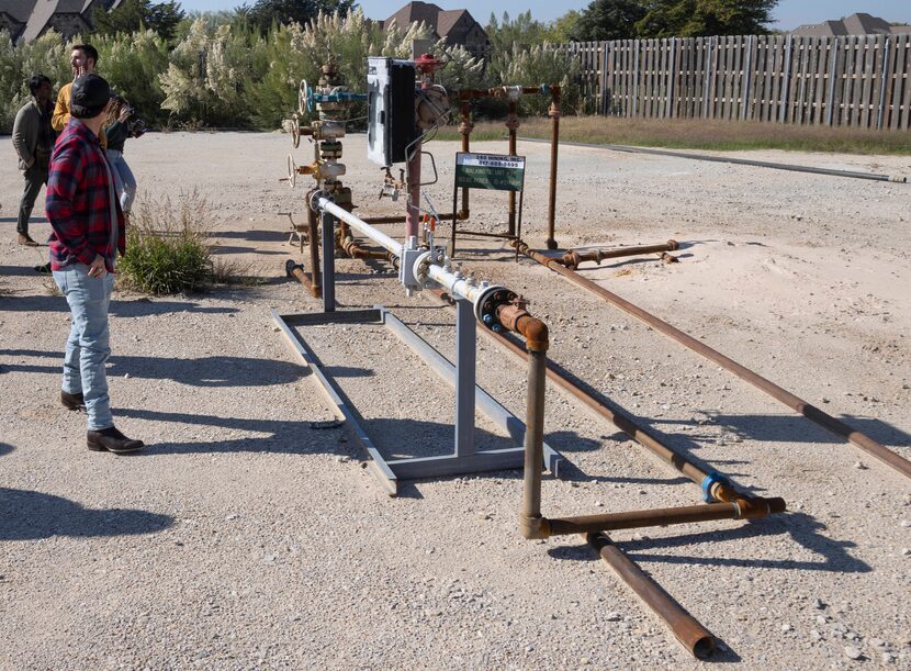 An on-site natural gas well used for energy at 360 Mining in Fort Worth on Wednesday, Nov....