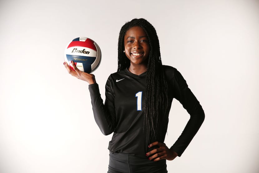 Hebron senior Adanna Rollins, All-Area Volleyball Player of the Year, poses for a photograph...