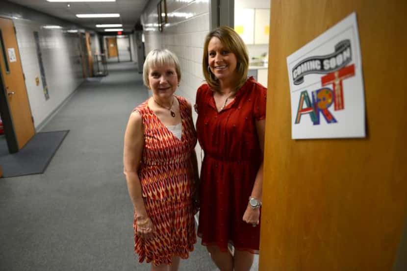 
Kelly Williams (right), Shugart Elementary School principal, and Brenda Hass, Garland ISD...