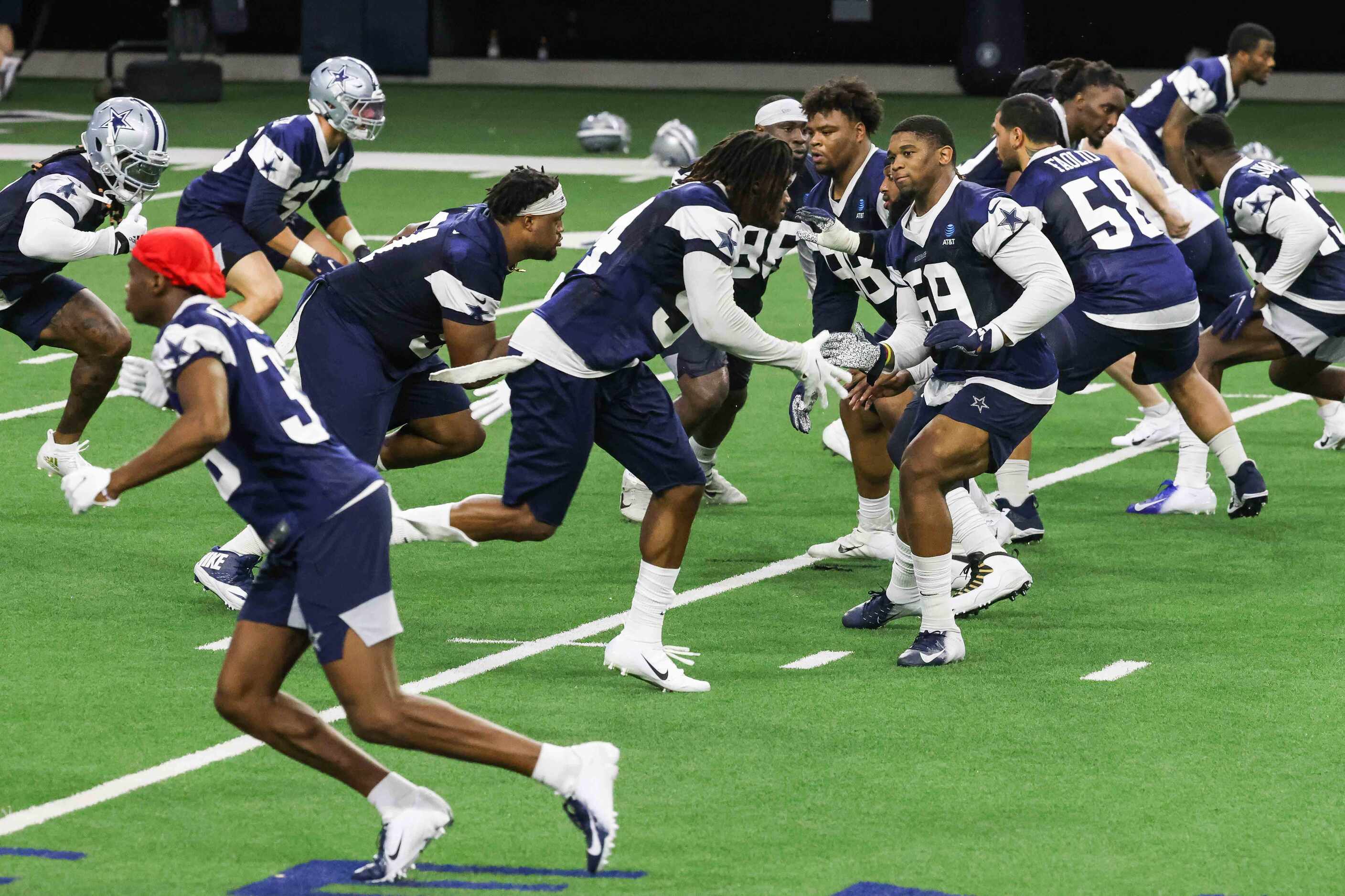 Cowboys' full-squad offseason workouts at The Star in Frisco on Tuesday, May 25, 2021. (Lola...